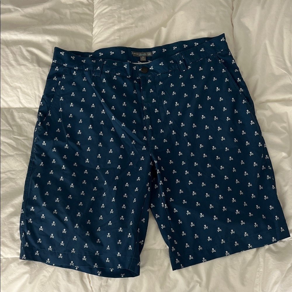 Peter Millar Navy Skull Pattern golf Shorts